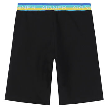 Boys Black Logo Shorts