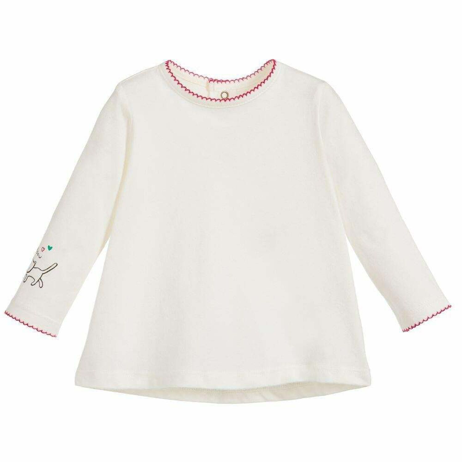 Baby Girls Ivory Dungaree Babygrow, 1, hi-res image number null