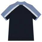 Boys Navy Blue Logo Polo Shirt, 1, hi-res