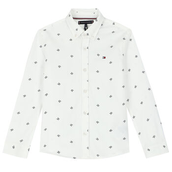 Boys White Logo Shirt