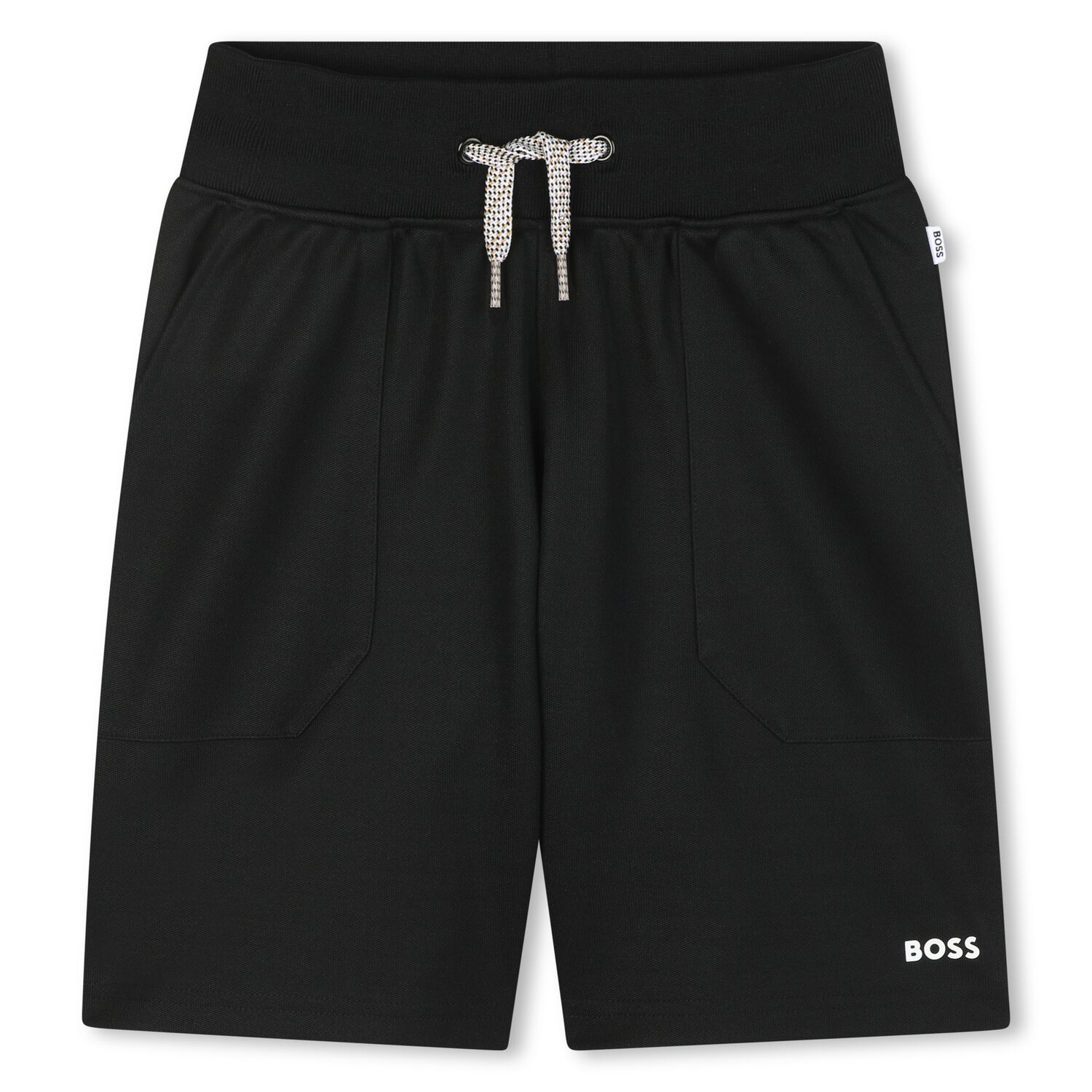 Boys Black Logo Shorts, 1, hi-res image number null