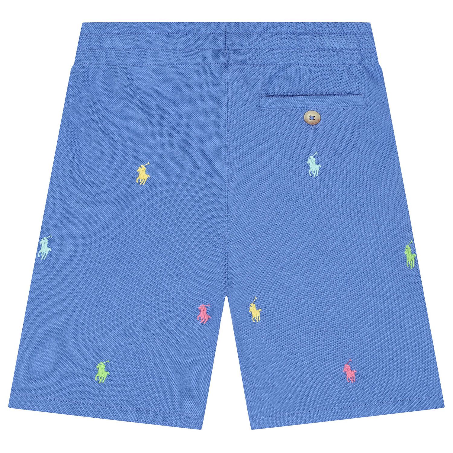 Boys Blue Cotton Pony Logo Shorts, 1, hi-res image number null