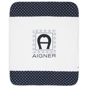 Baby Boys White Logo Blanket