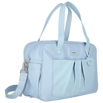 Blue Faux Leather Baby Changing Bag