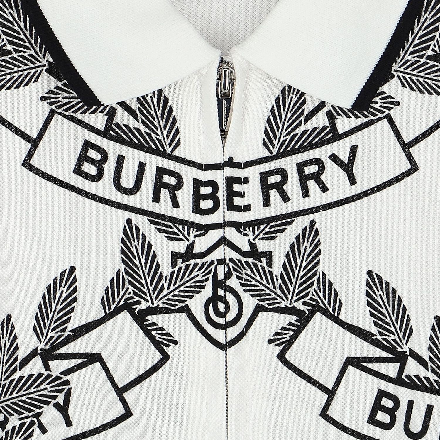 فستان بنات بولو بالشعار باللون الأبيض والأسود, 1, hi-res