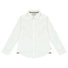 Boys White Logo Shirt, 1, hi-res