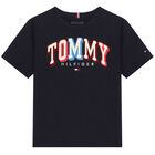 تيشيرت بالشعار باللون الكحلى للاولاد, 2, hi-res