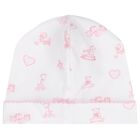 Baby Girls White & Pink Vintage Toy Treasures Hat, 1, hi-res