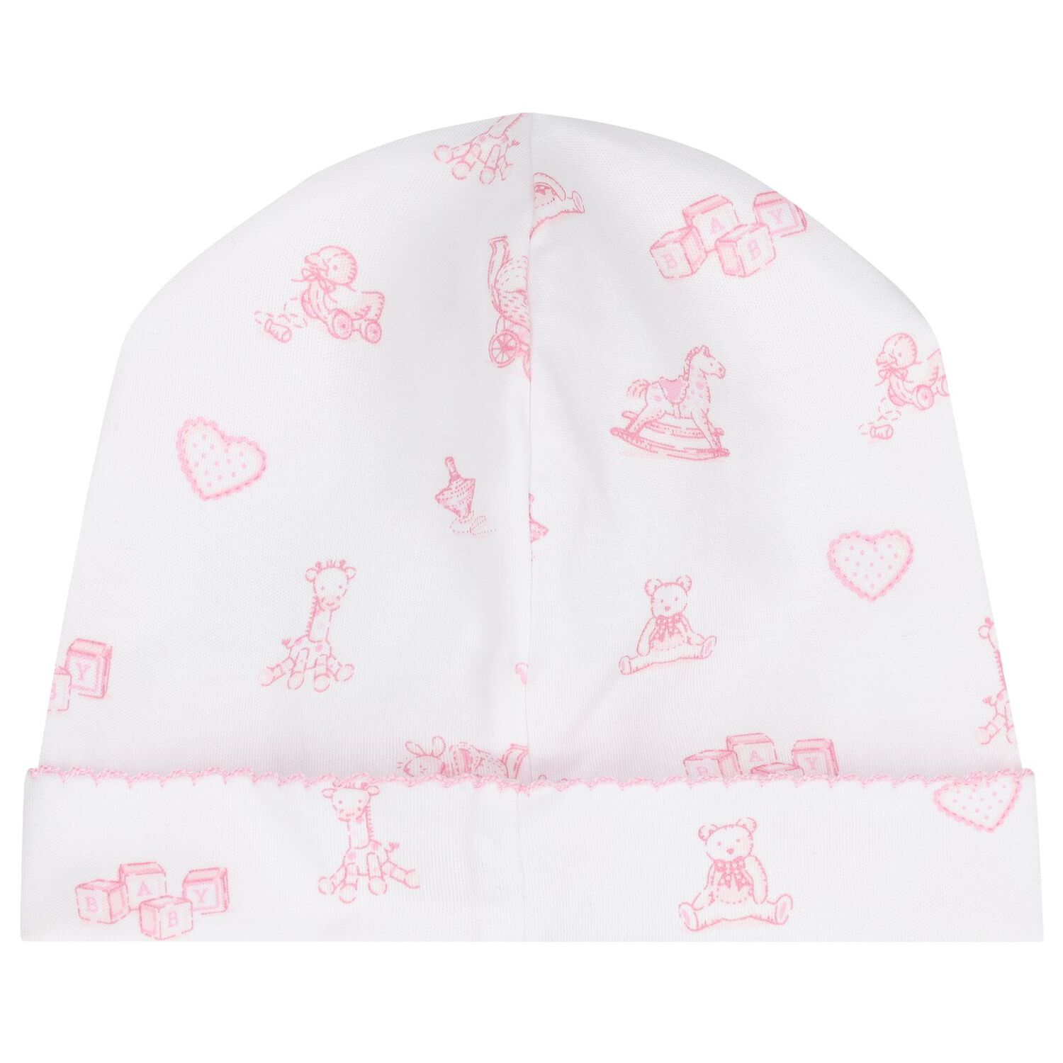 Baby Girls White & Pink Vintage Toy Treasures Hat, 1, hi-res image number null