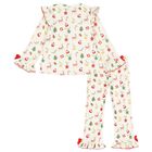 Girls Ivory & Red Ruffled Pyjamas, 1, hi-res