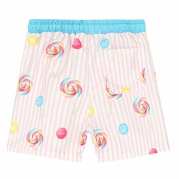 Boys Blue, Pink & White Lollipop Swim Shorts