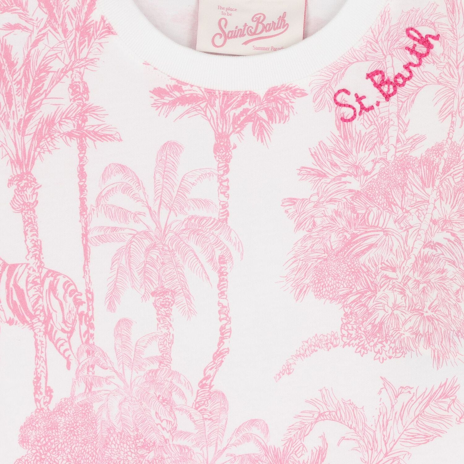 Girls White & Pink Jungle Dress, 1, hi-res