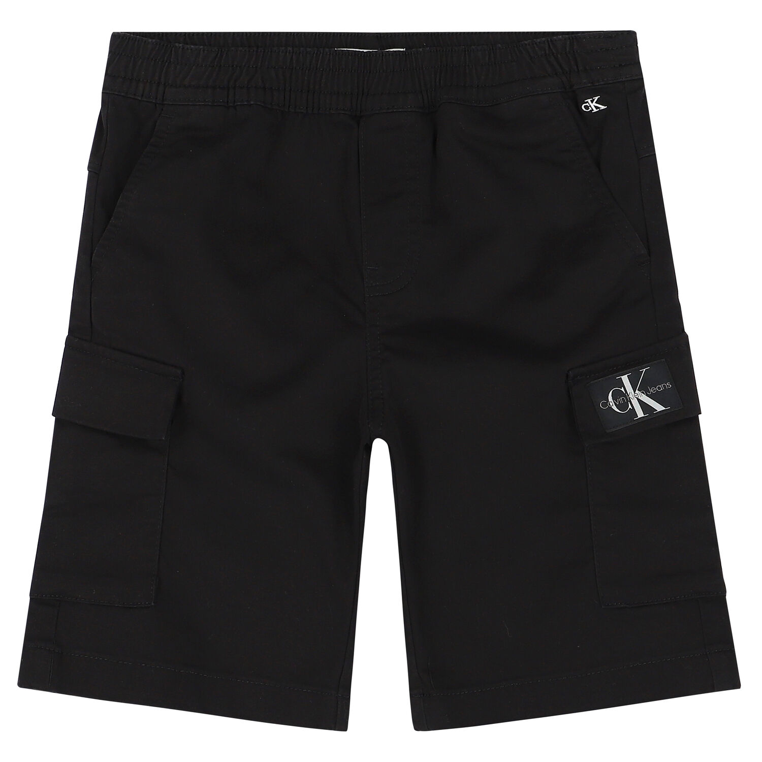 Boys Black Logo Cargo Shorts, 1, hi-res