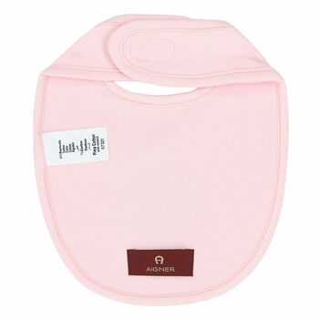 Baby Girls Pink Logo Baby Bib