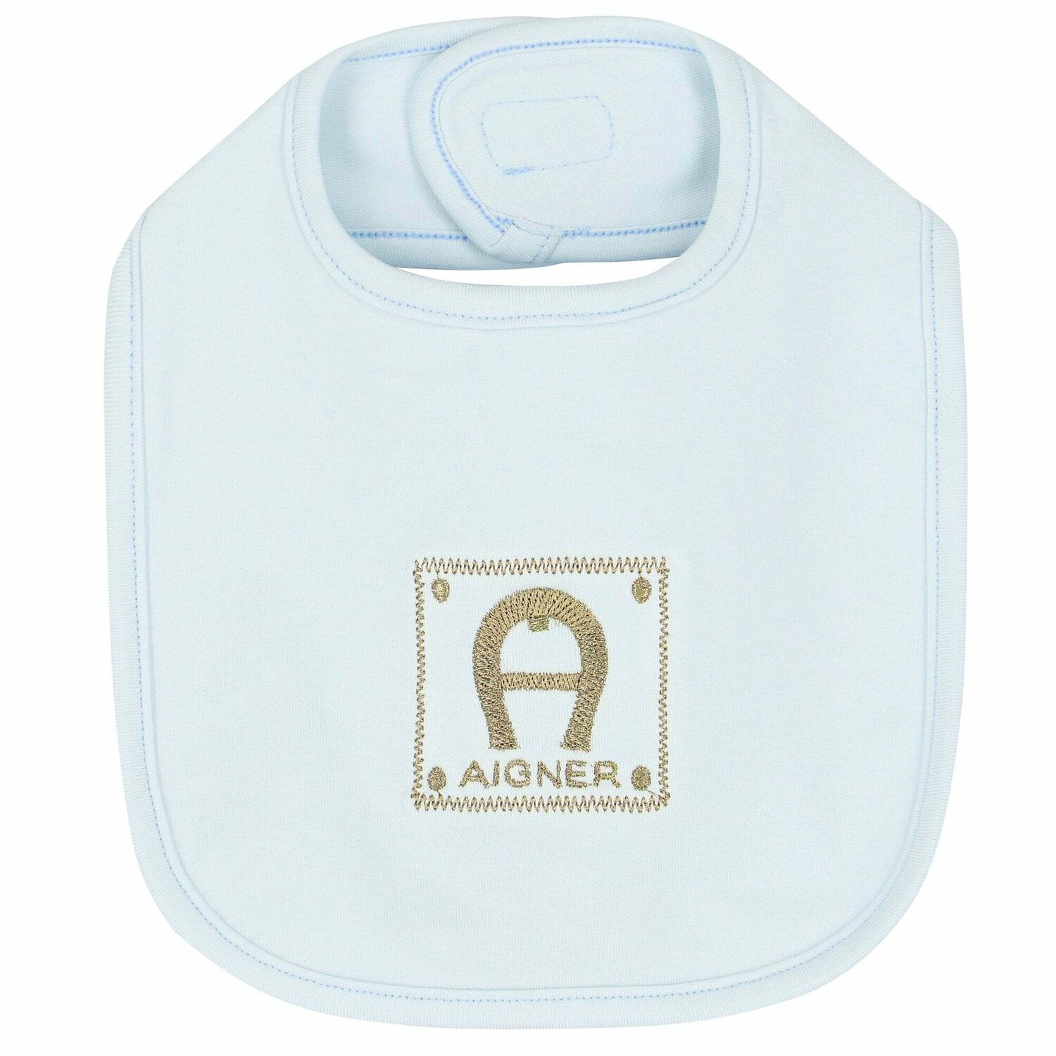 Blue & Gold Logo Baby Bib, 3, hi-res