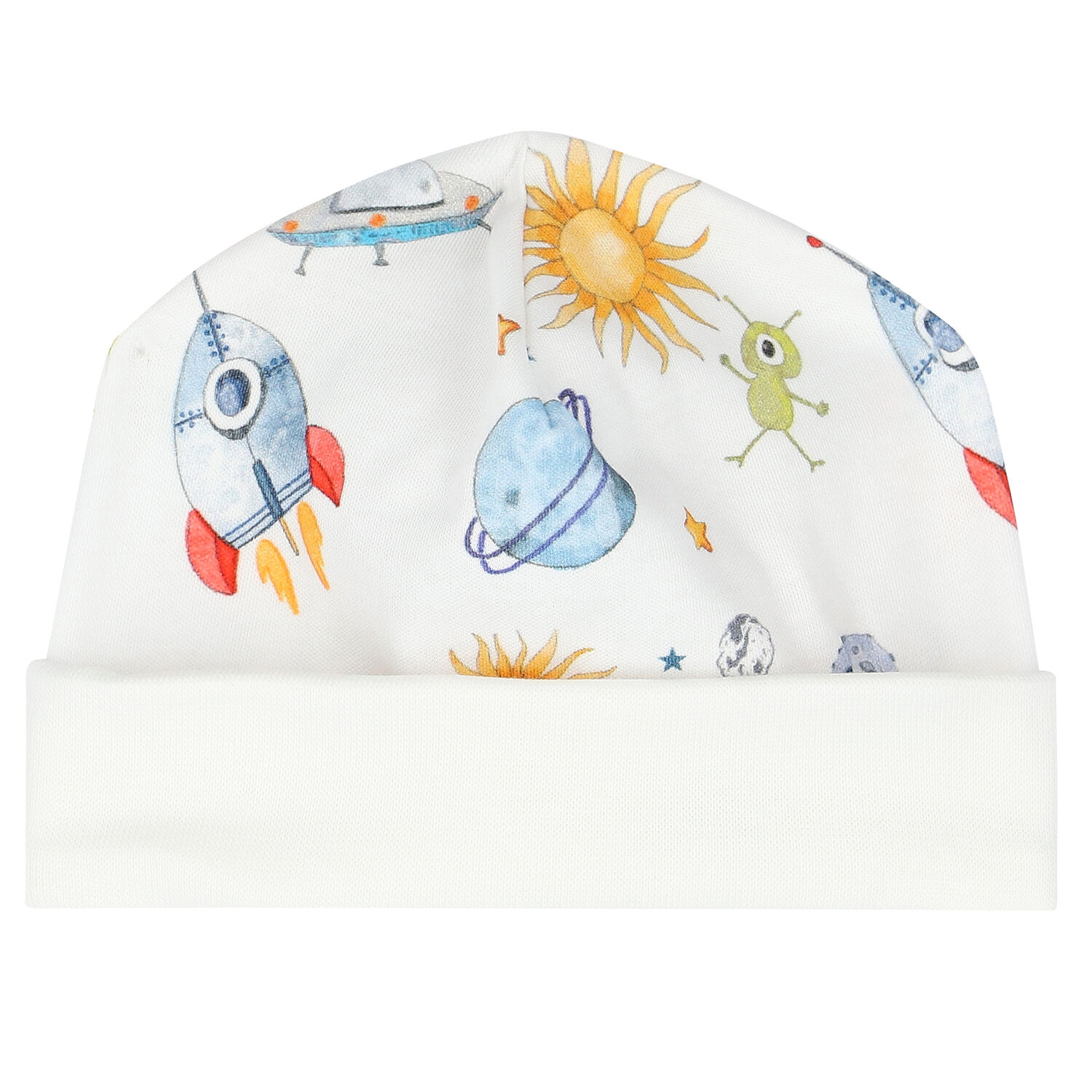 Baby Boys White Space Hat, 1, hi-res image number null