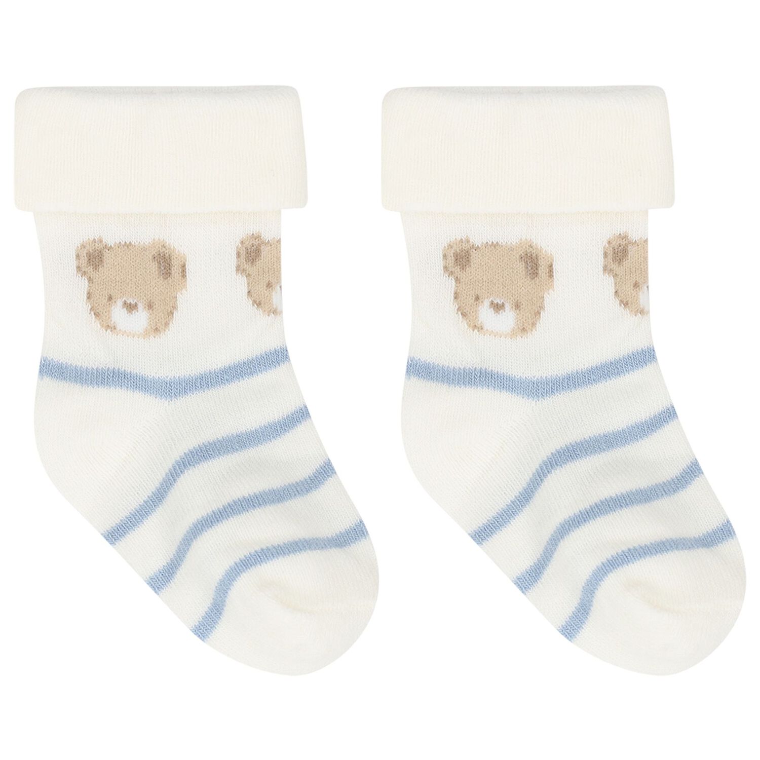 Baby Boys Blue & Ivory Socks ( 4 Pack ), 2, hi-res