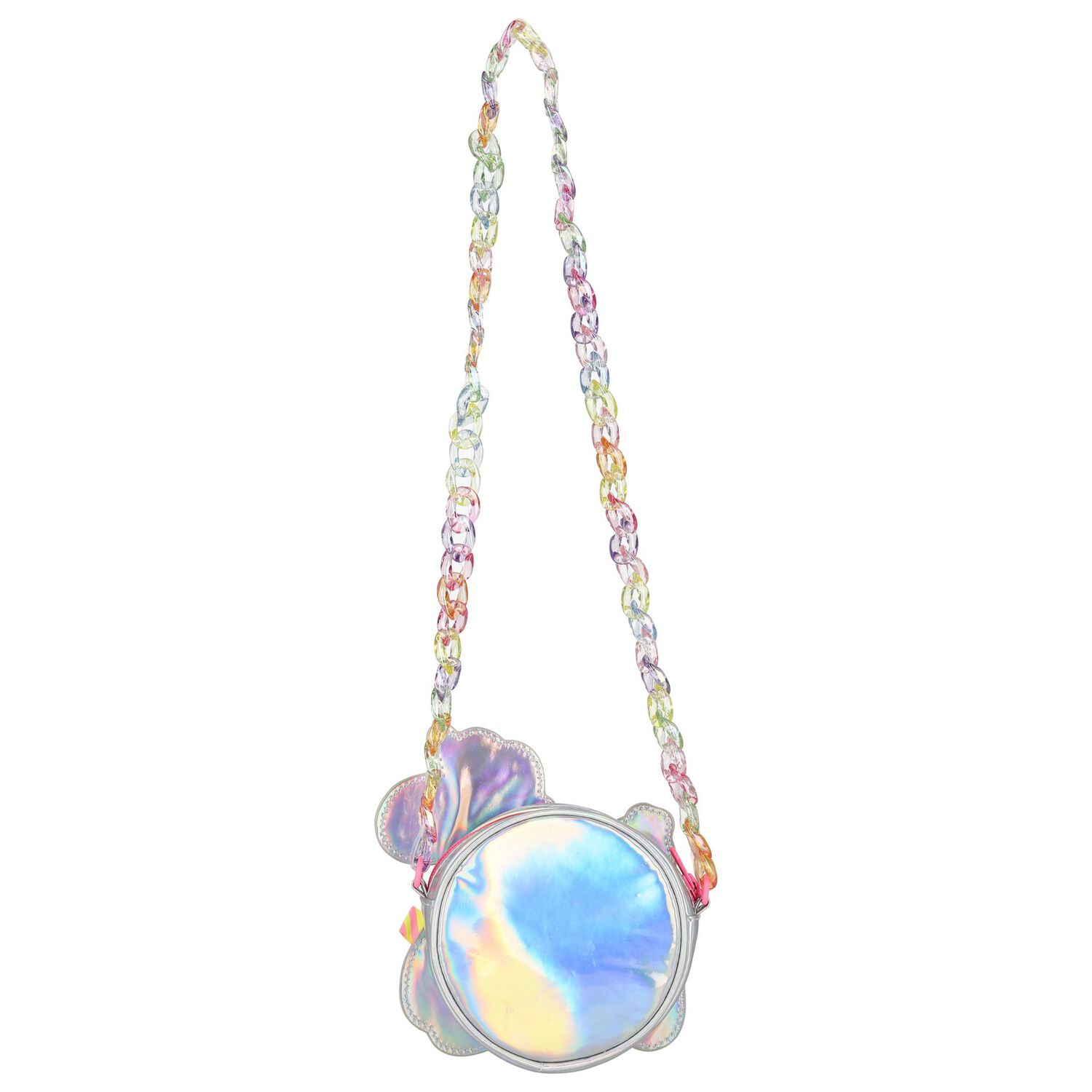Girls Silver Iridescent Unicorn Handbag, 1, hi-res