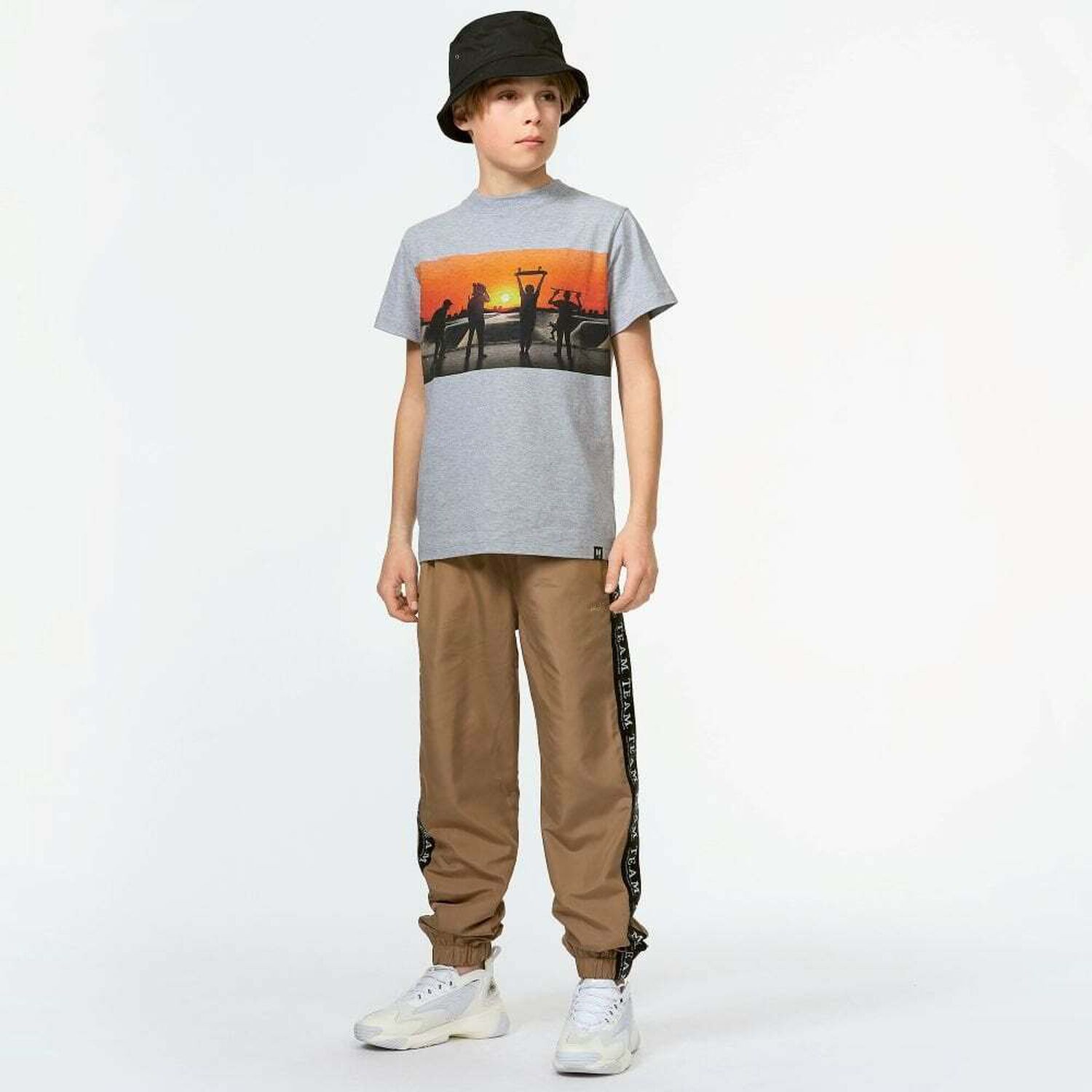 Boys Grey Silhouette Print T-Shirt, 1, hi-res image number null