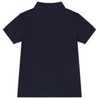 Boys Navy Blue Logo Polo Shirt, 1, hi-res