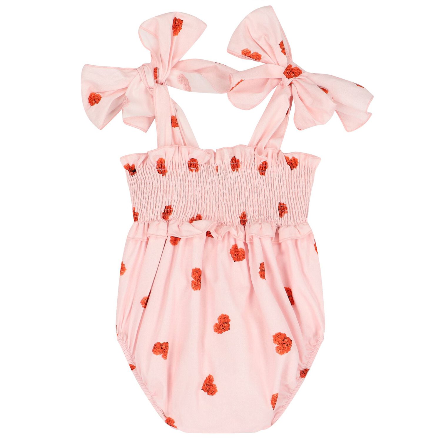 Baby Girls Pink Heart Romper, 1, hi-res