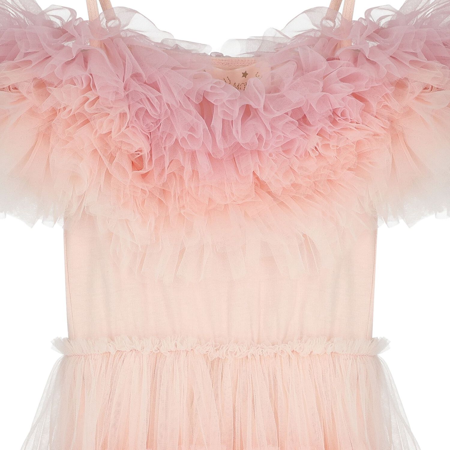 Girls Pink Tiered Tulle Dress, 1, hi-res
