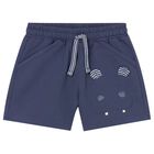 Younger Boys Navy Blue Hippo Shorts, 2, hi-res
