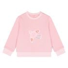 سويت شيرت بشعار طائر وردي للفتيات الصغيرات, 1, hi-res
