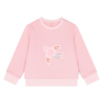 Younger Girls Pink Bird Logo Sweatshirt