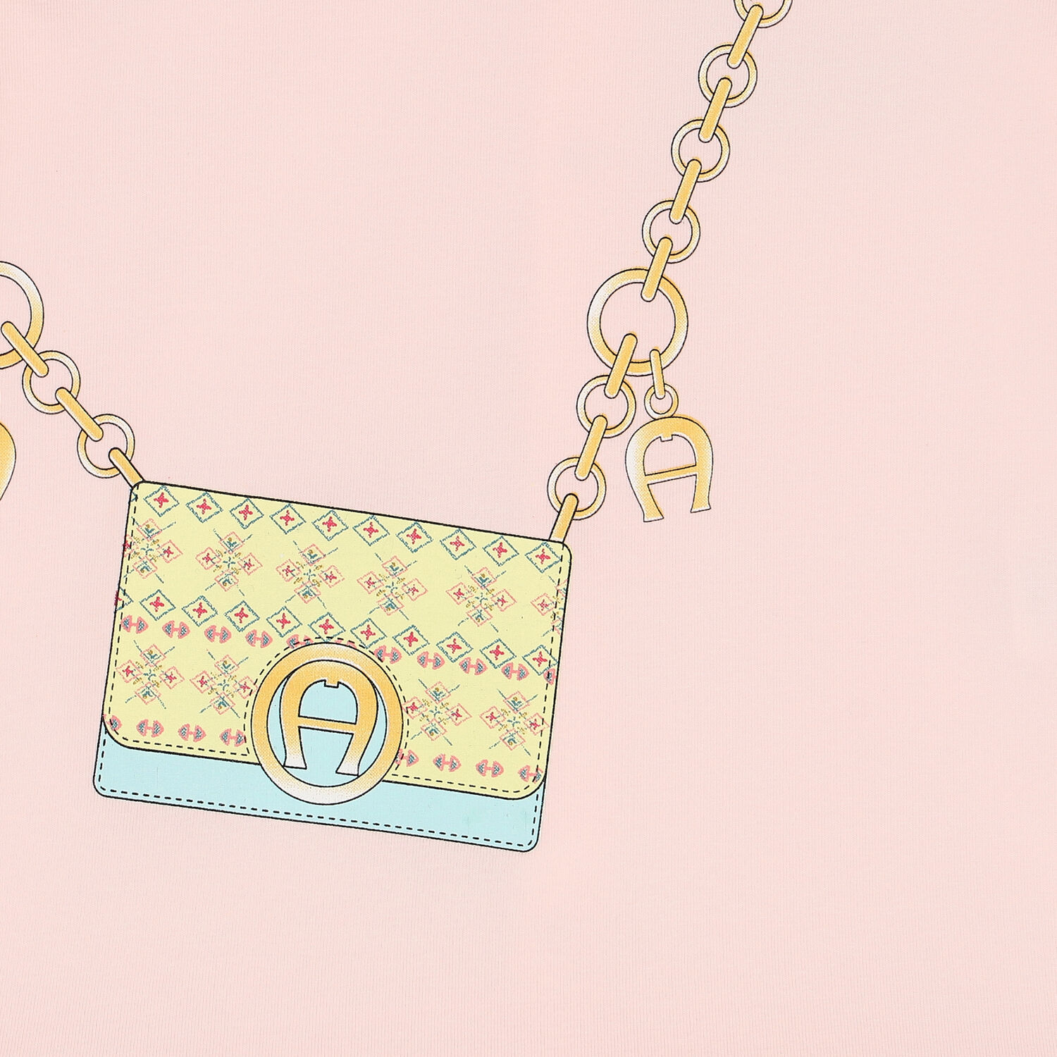 فستان بنات بطبعة حقيبة باللون الوردي , 3, hi-res