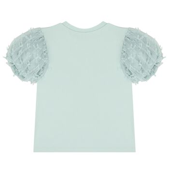 Girls Green Tulle Blouse