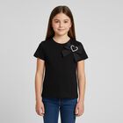 تيشيرت بنات جاكار باللون الأسود , 2, hi-res