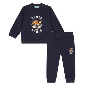 Younger Boys Navy Blue Tiger Tracksuit