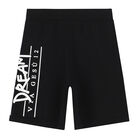 Boys Black Logo Shorts, 1, hi-res