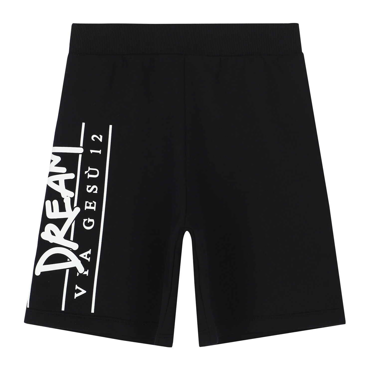 Boys Black Logo Shorts, 1, hi-res