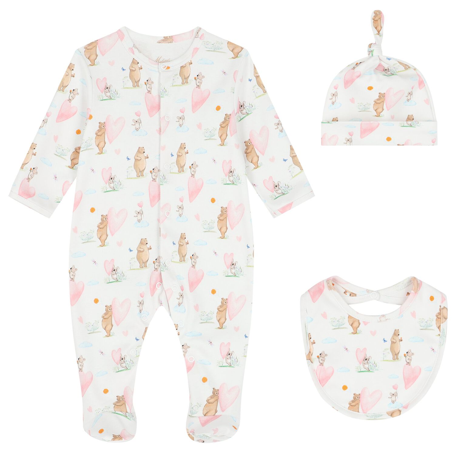 طقم بنات أفرول بطبعة باللون الأبيض, 1, hi-res image number null