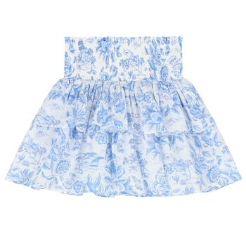 Girls White & Blue Liberty Skirt