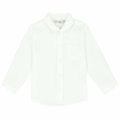 Boys White Linen Shirt