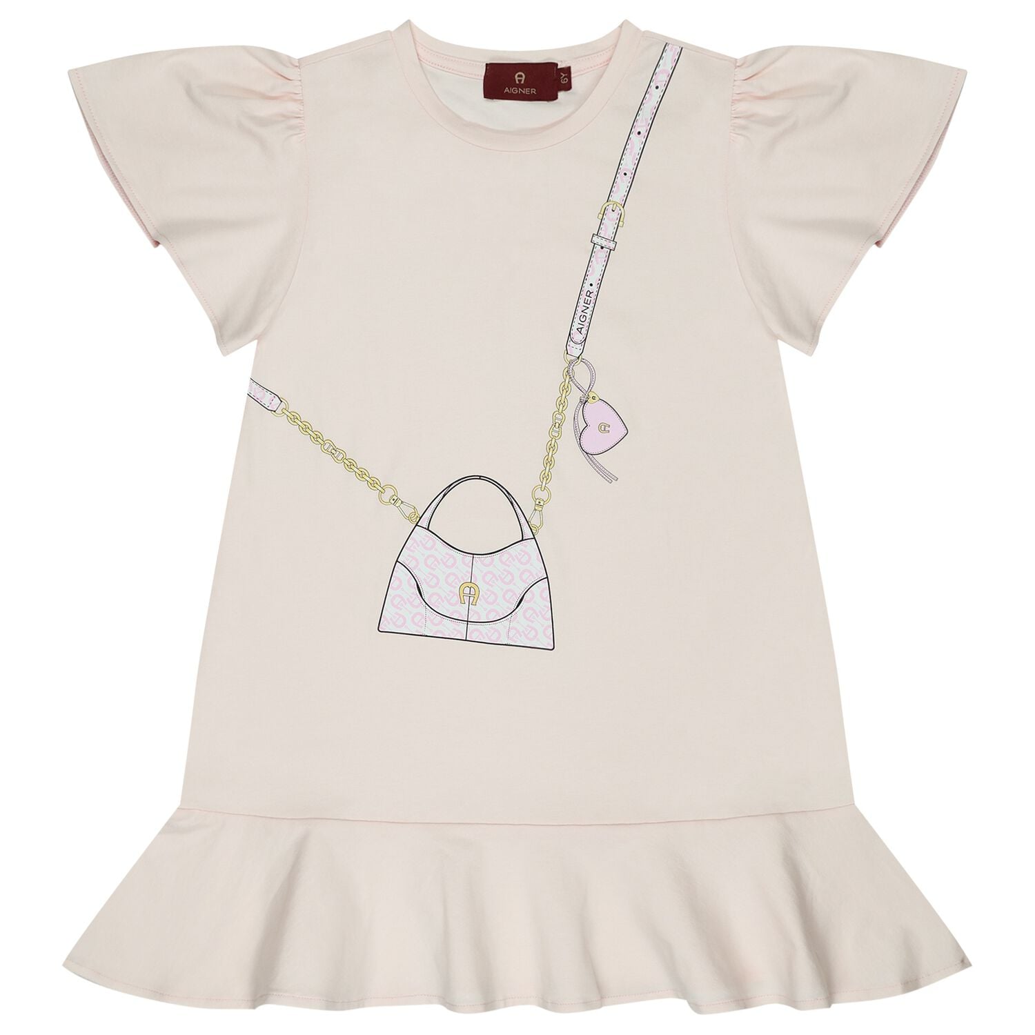 Girls Pink Bag Logo Dress, 2, hi-res