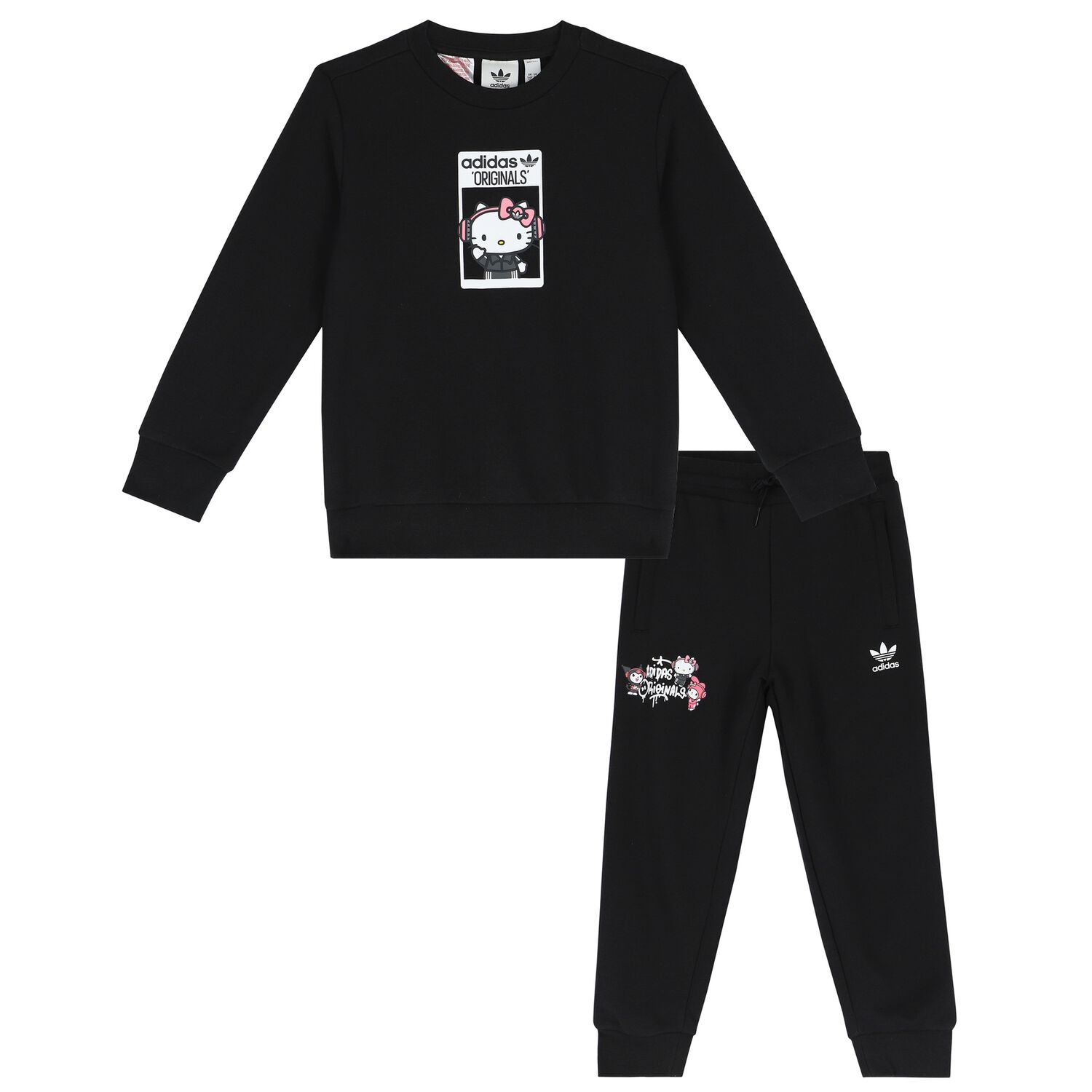 Girls Black Hello Kitty Tracksuit, 1, hi-res image number null