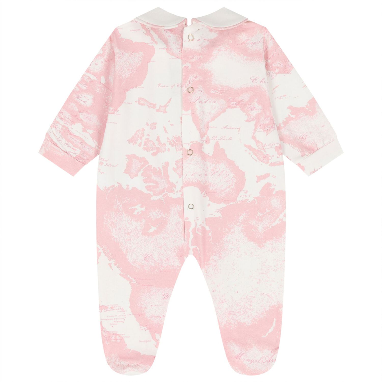 Baby Girls Ivory & Pink Geo Map Babygrow Gift Set, 3, hi-res