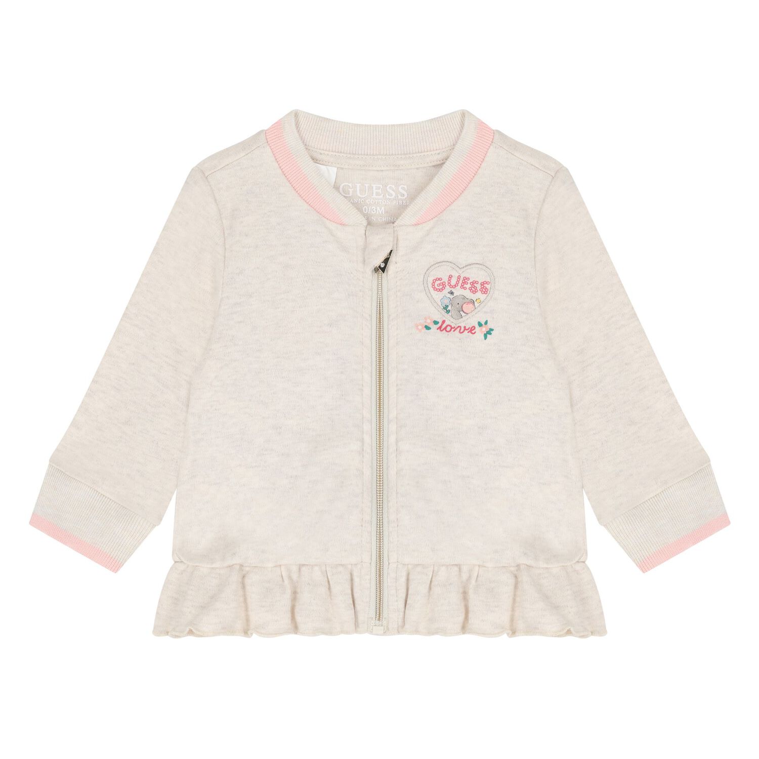 Baby Girls Beige Logo Tracksuit ( 3 Piece ), 1, hi-res