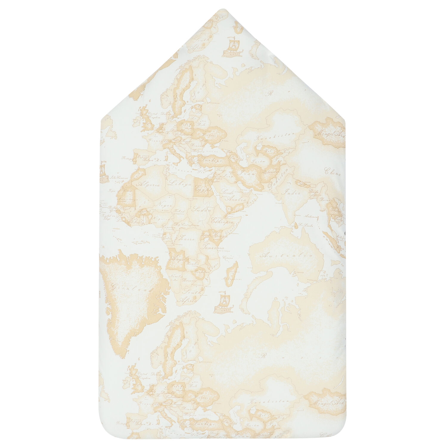 مدس بالشعار بطبعة خريطة باللون الأبيض والبيج , 1, hi-res