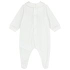 White Teddy Bear Logo Babygrow Gift Set , 1, hi-res