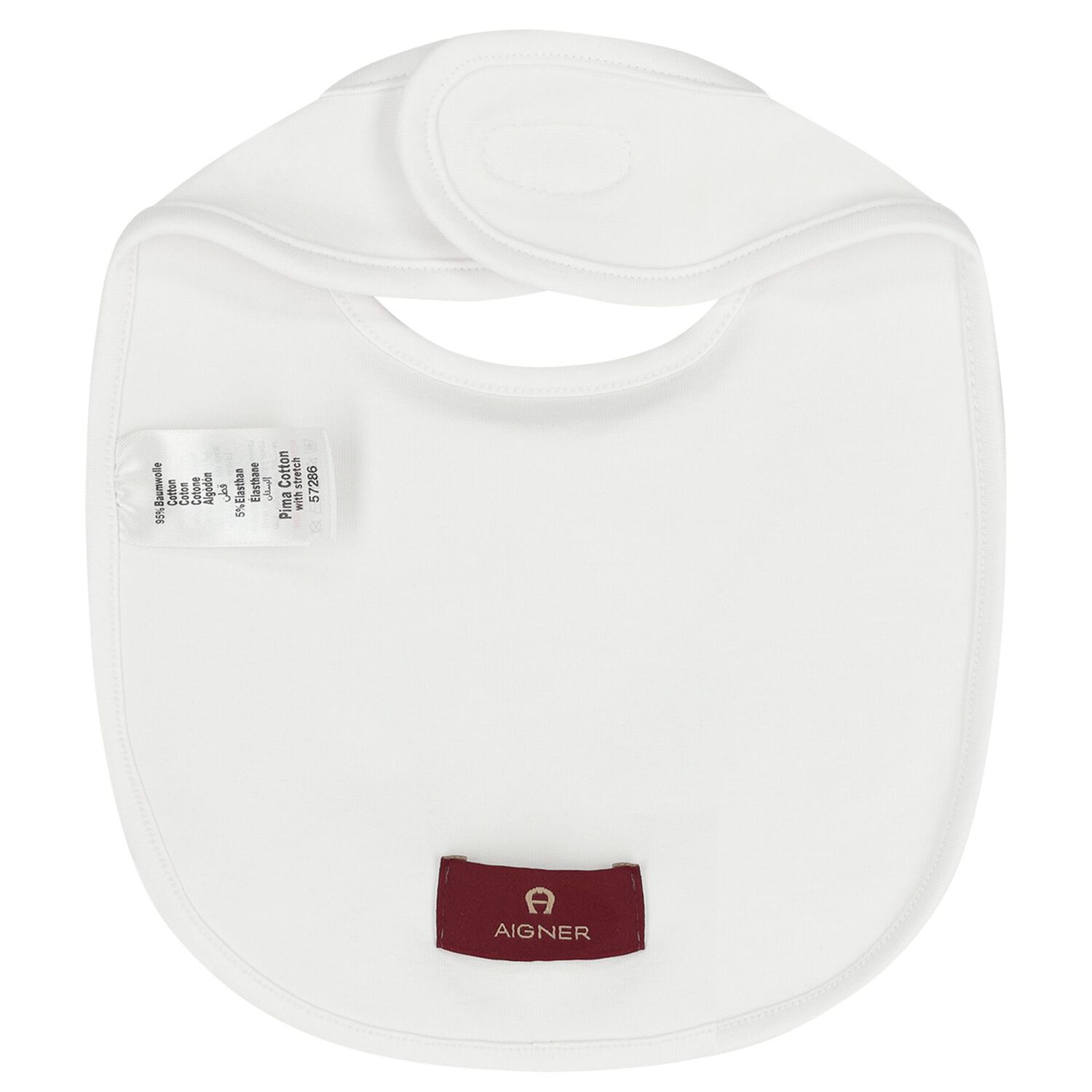 White Teddy Bear Logo Baby Bib, 1, hi-res