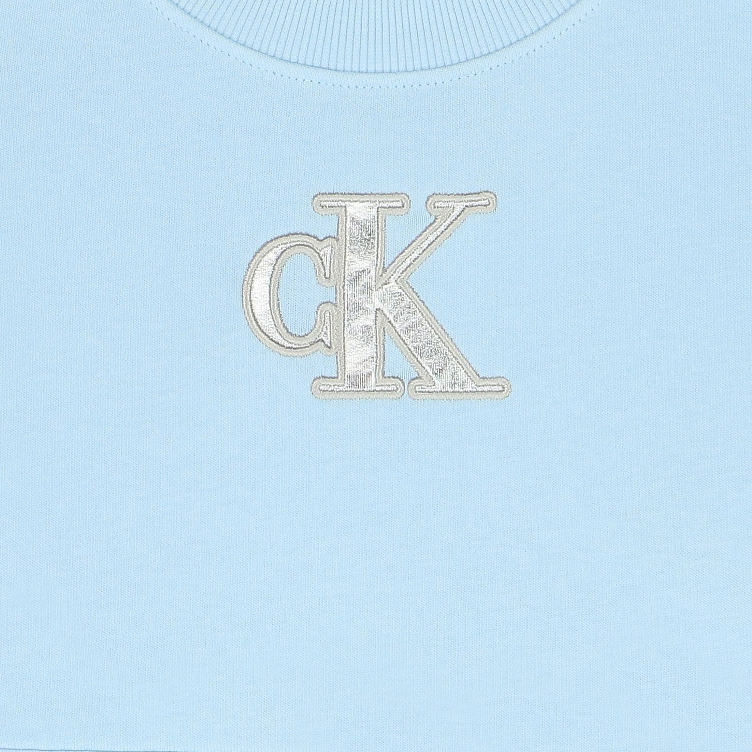 فستان بنات بالشعار باللون الأزرق, 1, hi-res image number null