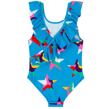 Girls Blue Stars Swimsuit