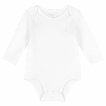 White Logo Baby Bodysuit