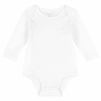 White Logo Baby Bodysuit