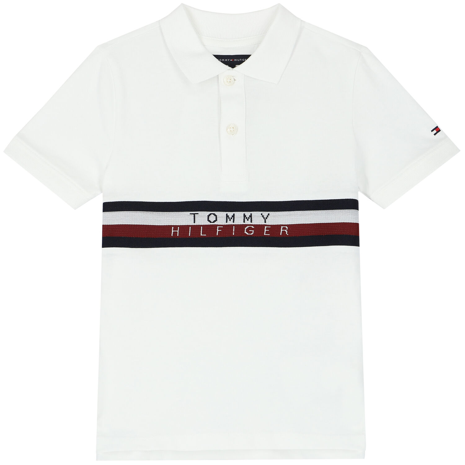 Boys White Logo Polo Shirt, 2, hi-res